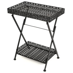 vidaXL Beistelltisch Klappbar Vintage Metall 58 x 35 x 72 cm Schwarz