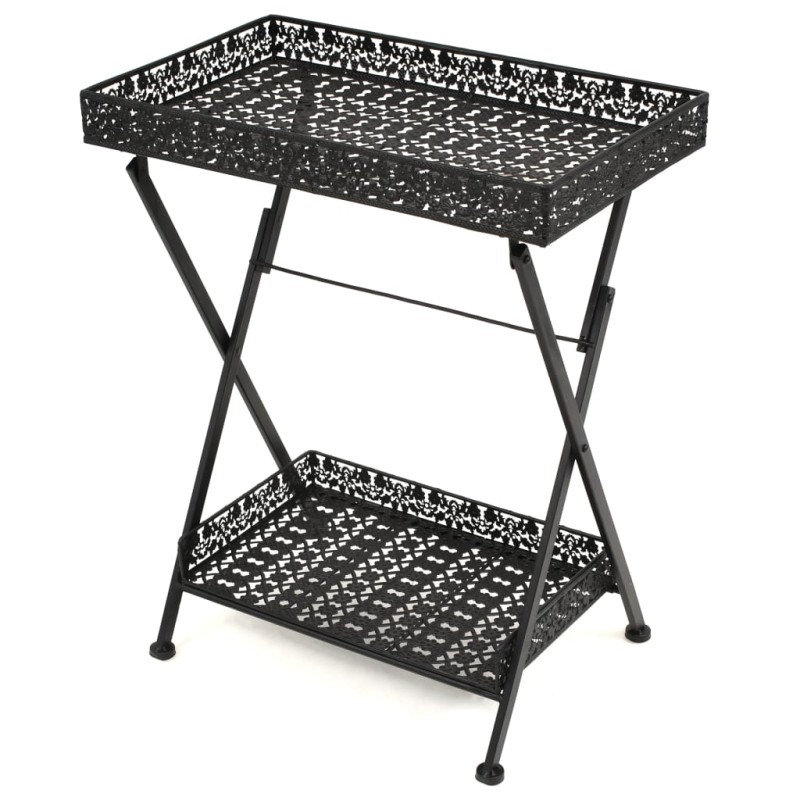 vidaXL Beistelltisch Klappbar Vintage Metall 58 x 35 x 72 cm Schwarz vidaXL Beistelltisch Klappbar Vintage Metall 58 x 35 x 72 cm Schwarz