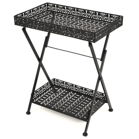 vidaXL Beistelltisch Klappbar Vintage Metall 58 x 35 x 72 cm Schwarz