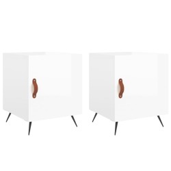 vidaXL Nachttische 2 Stk. Hochglanz-Weiß 40x40x50 cm Holzwerkstoff