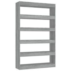 vidaXL Bücherregal/Raumteiler Grau Sonoma 100x30x166 cm