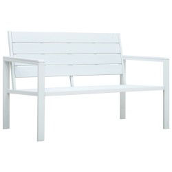 vidaXL Gartenbank 120 cm HDPE Weiß Holz-Optik 