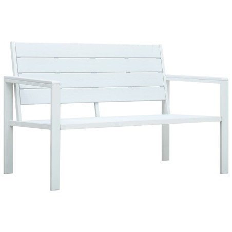 vidaXL Gartenbank 120 cm HDPE Weiß Holz-Optik 