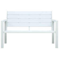 vidaXL Gartenbank 120 cm HDPE Weiß Holz-Optik 
