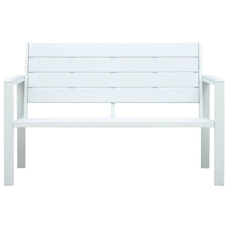 vidaXL Gartenbank 120 cm HDPE Weiß Holz-Optik 