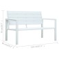 vidaXL Gartenbank 120 cm HDPE Weiß Holz-Optik vidaXL Gartenbank 120 cm HDPE Weiß Holz-Optik