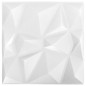 vidaXL 3D-Wandpaneele 48 Stk. 50x50 cm Diamant Weiß 12 m² vidaXL 3D-Wandpaneele 48 Stk. 50x50 cm Diamant Weiß 12 m²