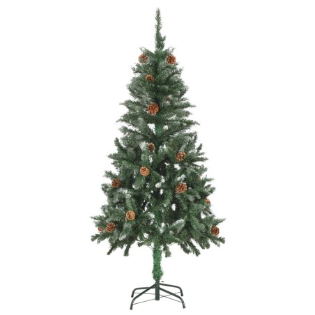 vidaXL Künstlicher Weihnachtsbaum Kiefernzapfen Weißem Glitzer 150 cm
