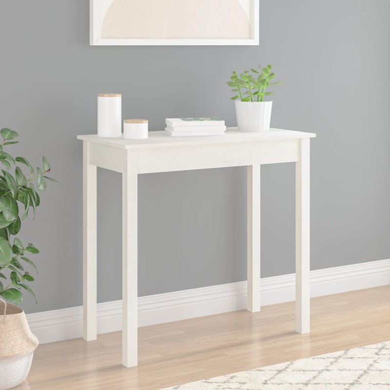 vidaXL Konsolentisch Weiß 80x40x75 cm Massivholz Kiefer vidaXL Konsolentisch Weiß 80x40x75 cm Massivholz Kiefer