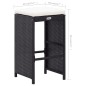 9-tlg. Gartenbar-Set Poly Rattan Schwarz 9-tlg. Gartenbar-Set Poly Rattan Schwarz