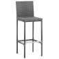 7-tlg. Gartenbar-Set mit Auflagen Poly Rattan Grau 7-tlg. Gartenbar-Set mit Auflagen Poly Rattan Grau