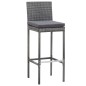 7-tlg. Gartenbar-Set mit Auflagen Poly Rattan Grau 7-tlg. Gartenbar-Set mit Auflagen Poly Rattan Grau