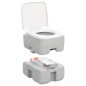 vidaXL Camping-Toilette Tragbar Grau und Weiß 15+10 L HDPE vidaXL Camping-Toilette Tragbar Grau und Weiß 15+10 L HDPE