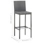7-tlg. Gartenbar-Set mit Auflagen Poly Rattan Grau 7-tlg. Gartenbar-Set mit Auflagen Poly Rattan Grau