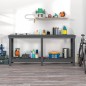 vidaXL Werkbank Grau 180x50x80 cm Massivholz Kiefer vidaXL Werkbank Grau 180x50x80 cm Massivholz Kiefer