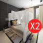 Moskitonetz Bett zwei Stück quadratisches Set 3 Öffnungen Moskitonetz Bett zwei Stück quadratisches Set 3 Öffnungen