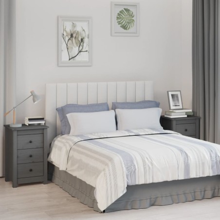 vidaXL Nachttische 2 Stk. Grau 40x35x61,5 cm Massivholz Kiefer