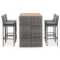 vidaXL 5-tlg. Garten-Bar-Set Poly Rattan und Akazienholz Grau vidaXL 5-tlg. Garten-Bar-Set Poly Rattan und Akazienholz Grau