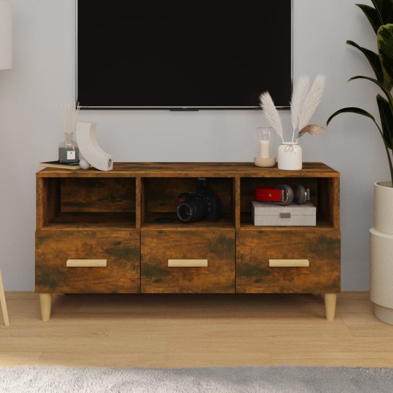 vidaXL TV-Schrank Räuchereiche 102x36x50 cm Holzwerkstoff vidaXL TV-Schrank Räuchereiche 102x36x50 cm Holzwerkstoff