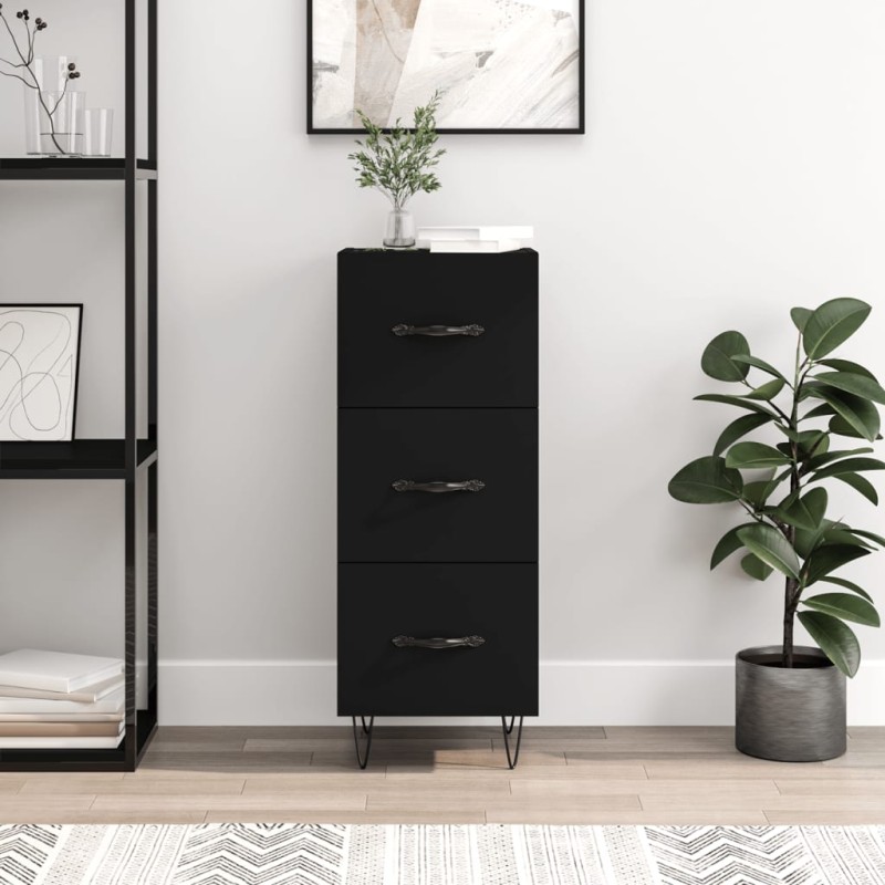 vidaXL Sideboard Schwarz 34,5x34x90 cm Holzwerkstoff vidaXL Sideboard Schwarz 34,5x34x90 cm Holzwerkstoff