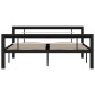 vidaXL Bettgestell Schwarz und Weiß Metall 160×200 cm vidaXL Bettgestell Schwarz und Weiß Metall 160×200 cm