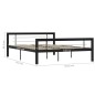 vidaXL Bettgestell Schwarz und Weiß Metall 160×200 cm vidaXL Bettgestell Schwarz und Weiß Metall 160×200 cm