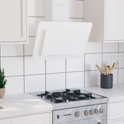 vidaXL Dunstabzugshaube 60 cm Edelstahl und Hartglas Weiß