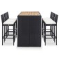 7-tlg. Gartenbar-Set mit Auflagen Poly Rattan Schwarz 7-tlg. Gartenbar-Set mit Auflagen Poly Rattan Schwarz