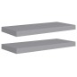 vidaXL Schwebende Wandregale 2 Stk. Grau 60x23,5x3,8cm MDF vidaXL Schwebende Wandregale 2 Stk. Grau 60x23,5x3,8cm MDF