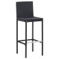 7-tlg. Gartenbar-Set mit Auflagen Poly Rattan Schwarz 7-tlg. Gartenbar-Set mit Auflagen Poly Rattan Schwarz