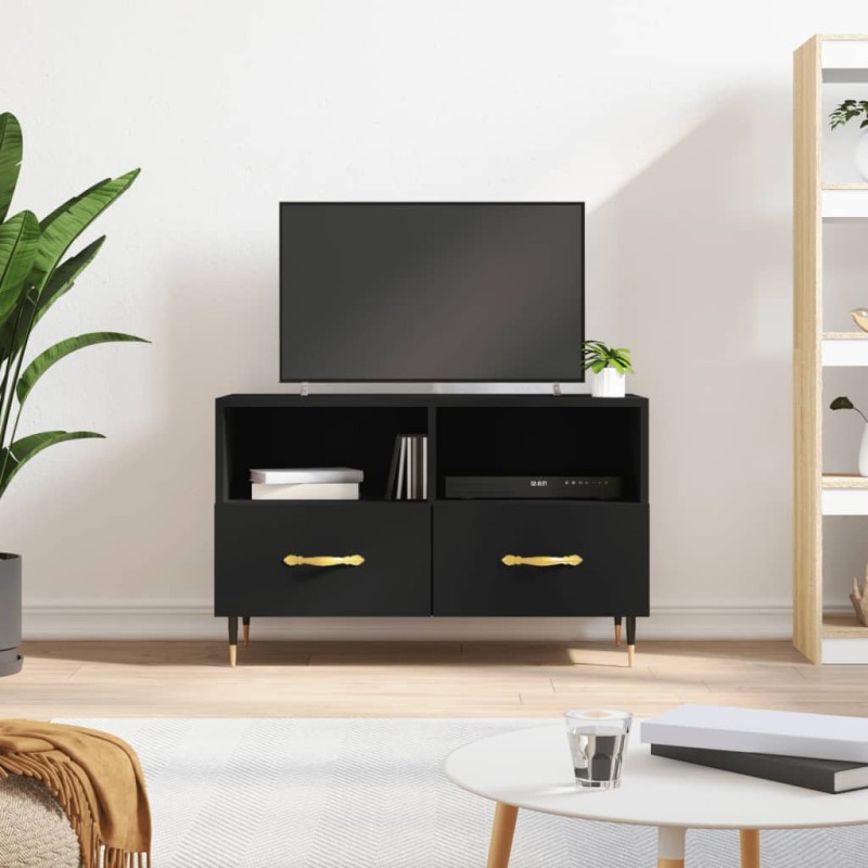 vidaXL TV-Schrank Schwarz 80x36x50 cm Holzwerkstoff vidaXL TV-Schrank Schwarz 80x36x50 cm Holzwerkstoff