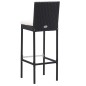 7-tlg. Gartenbar-Set mit Auflagen Poly Rattan Schwarz 7-tlg. Gartenbar-Set mit Auflagen Poly Rattan Schwarz