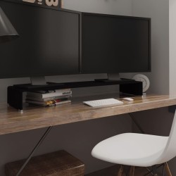 vidaXL TV-Tisch/Bildschirmerhöhung Glas Schwarz 110x30x13 cm