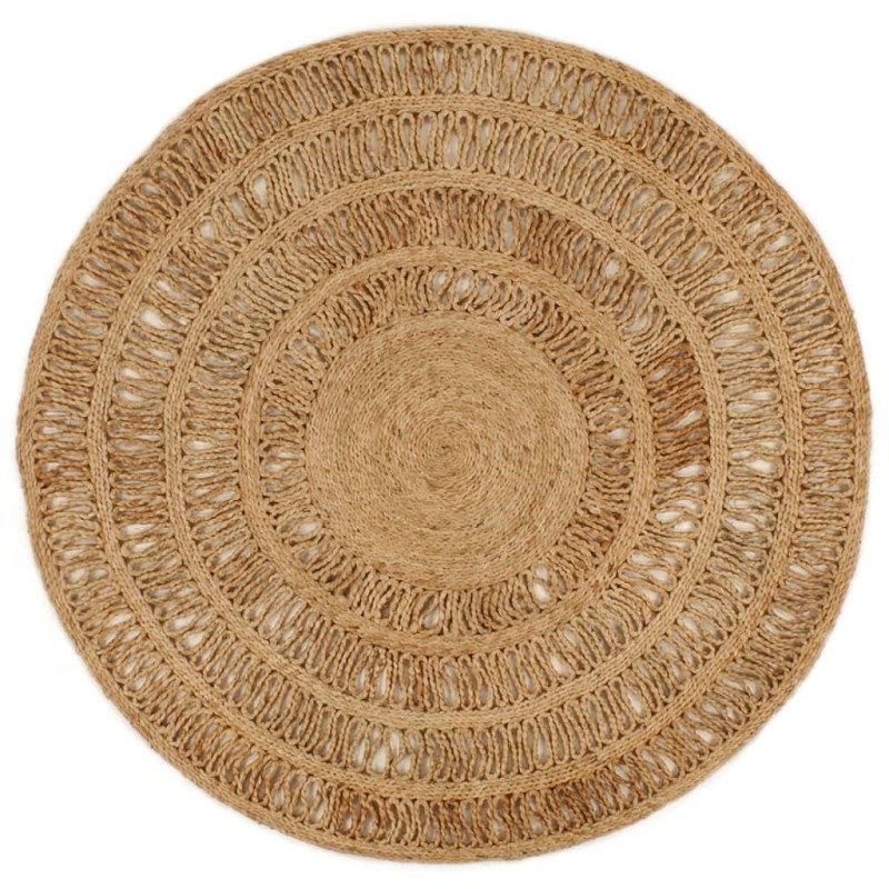 vidaXL Teppich Jute Handgeflochten 120 cm Rund vidaXL Teppich Jute Handgeflochten 120 cm Rund