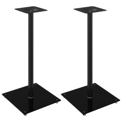 vidaXL Lautsprecher-Ständer 2 Stk. Schwarz Hartglas 1 Säule