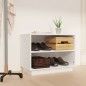 vidaXL Schuhschrank Weiß 60x34x45 cm Massivholz Kiefer vidaXL Schuhschrank Weiß 60x34x45 cm Massivholz Kiefer