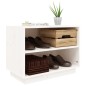 vidaXL Schuhschrank Weiß 60x34x45 cm Massivholz Kiefer vidaXL Schuhschrank Weiß 60x34x45 cm Massivholz Kiefer