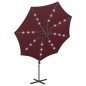 vidaXL Ampelschirm mit Mast und LED Bordeauxrot 300 cm vidaXL Ampelschirm mit Mast und LED Bordeauxrot 300 cm