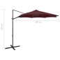 vidaXL Ampelschirm mit Mast und LED Bordeauxrot 300 cm vidaXL Ampelschirm mit Mast und LED Bordeauxrot 300 cm