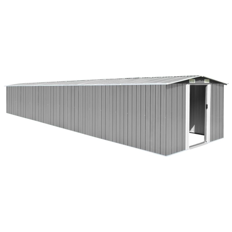 vidaXL Gerätehaus Grau 257x779x181 cm Verzinkter Stahl vidaXL Gerätehaus Grau 257x779x181 cm Verzinkter Stahl