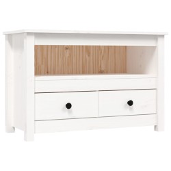 vidaXL TV-Schrank Weiß 79x35x52 cm Massivholz Kiefer