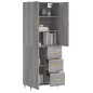 Highboard Grau Sonoma 69,5x34x180 cm Holzwerkstoff Highboard Grau Sonoma 69,5x34x180 cm Holzwerkstoff