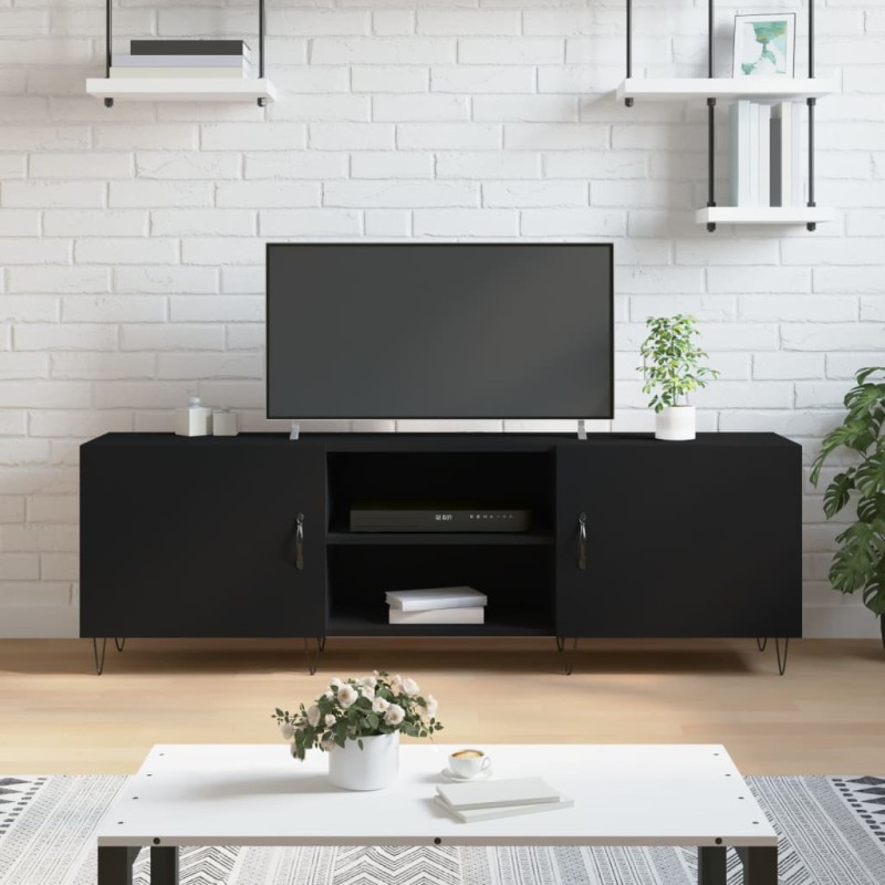 vidaXL TV-Schrank Schwarz 150x30x50 cm Holzwerkstoff vidaXL TV-Schrank Schwarz 150x30x50 cm Holzwerkstoff