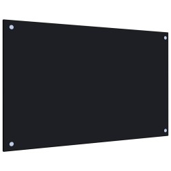 vidaXL Küchenrückwand Schwarz 80x50 cm Hartglas