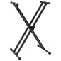 vidaXL Doppelstrebiger Keyboard-Ständer und Hocker Set Schwarz vidaXL Doppelstrebiger Keyboard-Ständer und Hocker Set Schwarz