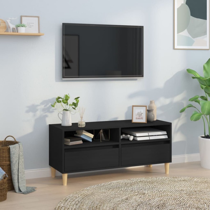 vidaXL TV-Schrank Schwarz 100x34,5x44,5 cm Holzwerkstoff vidaXL TV-Schrank Schwarz 100x34,5x44,5 cm Holzwerkstoff