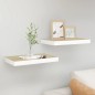 vidaXL Schweberegale 2 Stk. Eichenoptik und Weiß 40x23x3,8 cm MDF vidaXL Schweberegale 2 Stk. Eichenoptik und Weiß 40x23x3,8 cm MDF