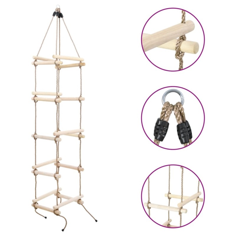 vidaXL Kinder-Strickleiter 200 cm Holz vidaXL Kinder-Strickleiter 200 cm Holz