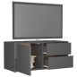 vidaXL TV-Schrank Hochglanz-Grau 80x34x36 cm Holzwerkstoff vidaXL TV-Schrank Hochglanz-Grau 80x34x36 cm Holzwerkstoff