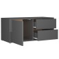 vidaXL TV-Schrank Hochglanz-Grau 80x34x36 cm Holzwerkstoff vidaXL TV-Schrank Hochglanz-Grau 80x34x36 cm Holzwerkstoff